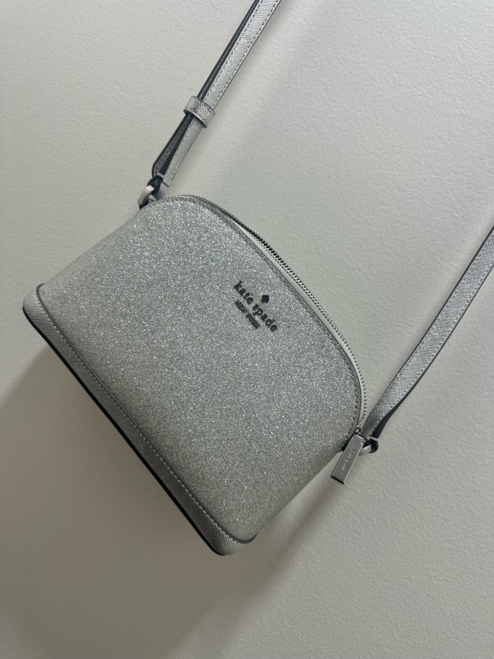 kate spade Silver Glitter Dome Crossbody